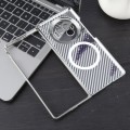 For vivo X Fold3 6D Plated Carbon Fiber Clear Magsafe PC Phone Case(Starlight Silver)