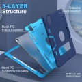 For iPad Air 11 2024 Contrast Color Silicone Acrylic PC Tablet Case with Holder(Navy Blue)