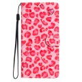 For iPhone 16 Pro Max 3D Pattern Leather Phone Case(Pink Leopard Print)