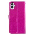 For iPhone 16 Glitter Powder Flip Leather Phone Case(Rose Red)