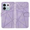 For Xiaomi Redmi Note 13 4G Global Skin Feel Geometric Lines Leather Phone Case(Purple)