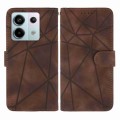 For Xiaomi Redmi Note 13 4G Global Skin Feel Geometric Lines Leather Phone Case(Brown)
