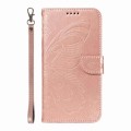 For OnePlus Nord N20 5G / OPPO A96 5G Swallowtail Butterfly Embossed Leather Phone Case(Rose Gold)