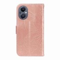 For OnePlus Nord N20 5G / OPPO A96 5G Swallowtail Butterfly Embossed Leather Phone Case(Rose Gold)