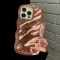 For iPhone 15 Pro Wave Plated PC Hybrid TPU Phone Case(Rose Gold)