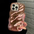 For iPhone 14 Wave Plated PC Hybrid TPU Phone Case(Rose Gold)