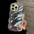 For iPhone 14 Wave Plated PC Hybrid TPU Phone Case(Sierra Blue)