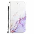 For Xiaomi Redmi 7 PT003 Marble Pattern Flip Leather Phone Case(White Purple)