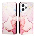 For Xiaomi Redmi 12 4G / 5G Global & India PT003 Marble Pattern Flip Leather Phone Case(Rose Gold)