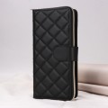 For Samsung Galaxy S21 FE 5G Crossbody Rhombic Zipper Tower Buckle Leather Phone Case with Lanyard(B