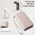 For Samsung Galaxy S24+ 5G Crossbody Rhombic Zipper Tower Buckle Leather Phone Case with Lanyard(Bei
