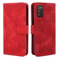 For Samsung Galaxy A02s US Skin Feel Geometric Lines Leather Phone Case(Red)