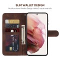 For Samsung Galaxy S21+ 5G Skin Feel Geometric Lines Leather Phone Case(Brown)