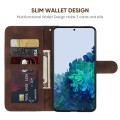 For Samsung Galaxy S22+ 5G Skin Feel Geometric Lines Leather Phone Case(Brown)