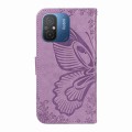 For Xiaomi Redmi 11A 4G Swallowtail Butterfly Embossed Leather Phone Case(Purple)