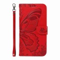 For Xiaomi Redmi 13C / Poco C65 Swallowtail Butterfly Embossed Leather Phone Case(Red)