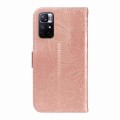 For Xiaomi Poco M4 Pro 5G Swallowtail Butterfly Embossed Leather Phone Case(Rose Gold)