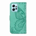 For Xiaomi Redmi Note 12 4G Global Swallowtail Butterfly Embossed Leather Phone Case(Green)