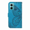 For Xiaomi Redmi 10 5G / Note 11E 5G Swallowtail Butterfly Embossed Leather Phone Case(Blue)
