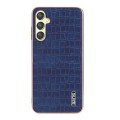 For Samsung Galaxy A14 AZNS Electroplated Frame Crocodile Texture Full Coverage Phone Case(Blue)