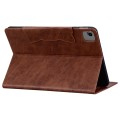 For iPad Air 11 2024 / Air 5 / Air 4 Cat Buckle Leather Smart Tablet Case(Brown)