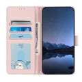 For iPhone 13 / 14 Cat Rat Embossed Pattern RFID PU Phone Case with Wrist Strap(Pink)