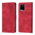 For vivo Y33s 4G Global / Y21 / Y21s / Y21t Skin Feel Embossed Leather Phone Case(Red)