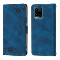 For vivo Y33s 4G Global / Y21 / Y21s / Y21t Skin Feel Embossed Leather Phone Case(Blue)