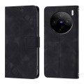 For vivo X100 Pro Skin Feel Embossed Leather Phone Case(Black)