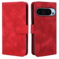 For Google Pixel 9 / 9 Pro Skin Feel Geometric Lines Leather Phone Case(Red)