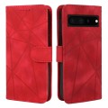 For Google Pixel 7 Pro Skin Feel Geometric Lines Leather Phone Case(Red)