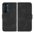 For Motorola Edge+ 2022 Skin Feel Geometric Lines Leather Phone Case(Black)