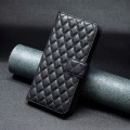 For Xiaomi Poco M6 4G / Redmi 13 4G Diamond Lattice Wallet Flip Leather Phone Case(Black)