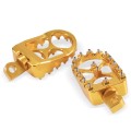 Motorcycle Modification Pedal Set Wide Fat Footpegs Foot Pegs for Harley (Gold)