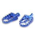 Motorcycle Modification Pedal Set Wide Fat Footpegs Foot Pegs for Harley (Blue)