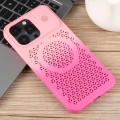 For iPhone 15 Pro Max Gradient Color Honeycomb Aromatherapy MagSafe Phone Case(Pink+Rose Red)