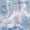 For iPhone 14 Transparent MagSafe Magnetic Phone Case(Pink)