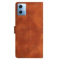 For Xiaomi Redmi Note 12 Global Cherry Blossom Butterfly Skin Feel Embossed PU Phone Case(Brown)