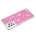 For Samsung Galaxy A23 4G / A23 5G Transparent Frame Glitter Powder TPU Phone Case(Pink)