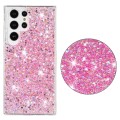 For Samsung Galaxy S23 Ultra 5G Transparent Frame Glitter Powder TPU Phone Case(Pink)