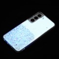 For Samsung Galaxy S23 5G Transparent Frame Noctilucent Glitter Powder TPU Phone Case(White)