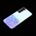 For Samsung Galaxy S23+ 5G Transparent Frame Noctilucent Glitter Powder TPU Phone Case(Purple)