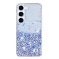 For Samsung Galaxy S24+ 5G Transparent Frame Noctilucent Glitter Powder TPU Phone Case(Purple)