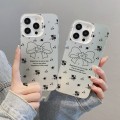 For iPhone 12 Silver Painting PC Hybrid TPU Phone Case(Floral Bow White)