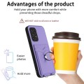 For Samsung Galaxy A53 5G R20 Crossbody Rope Ring Card Holder Phone Case(Purple)