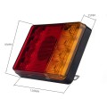 2 PCS Trailer / Truck F-type Square Shape 8LEDs Tail Light Set