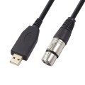 US18 USB to XLR Female Microphone Recording Cable, Cable Length:3m(Black)