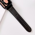 For OPPO Watch 41mm Plain Weave Leather Watch Band(Black)
