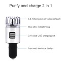 2 in 1 Car Negative-ion  Aromatherapy Air Purifier Humidifier + Dual USB Port Car Charger (Gold)