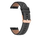 For Garmin Forerunner 265S / 255S / Venu 2S 18mm Rose Gold Buckle Genuine Leather Watch Band (Black)
